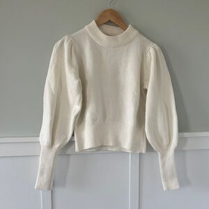 Jamie Cotton Puff-Sleeve Sweater French Connection (Turtleneck)